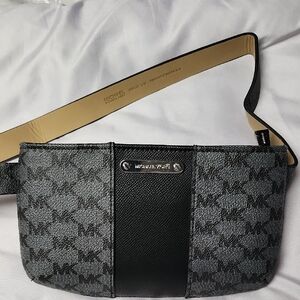 Michael Kors Black and Gray Patterned Crossbody